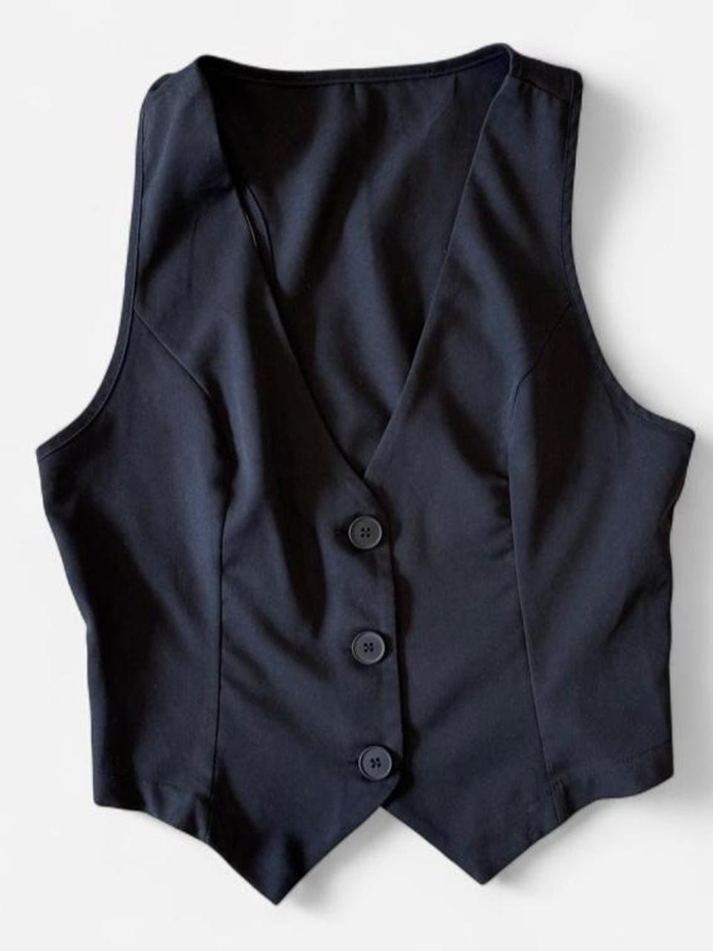 SHEIN Black Tailored Button Front Waistcoat Vest Size Small